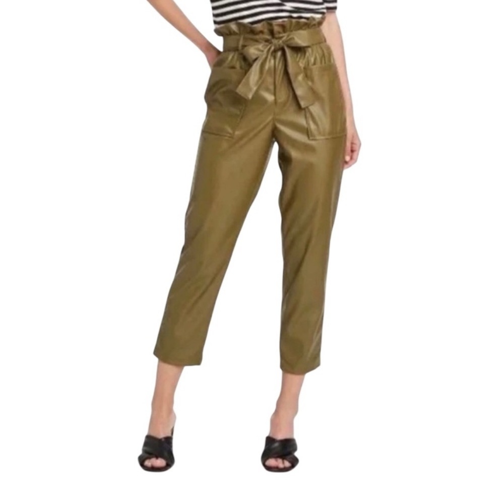Who What Wear Paperbag Waist Faux Leather Pants